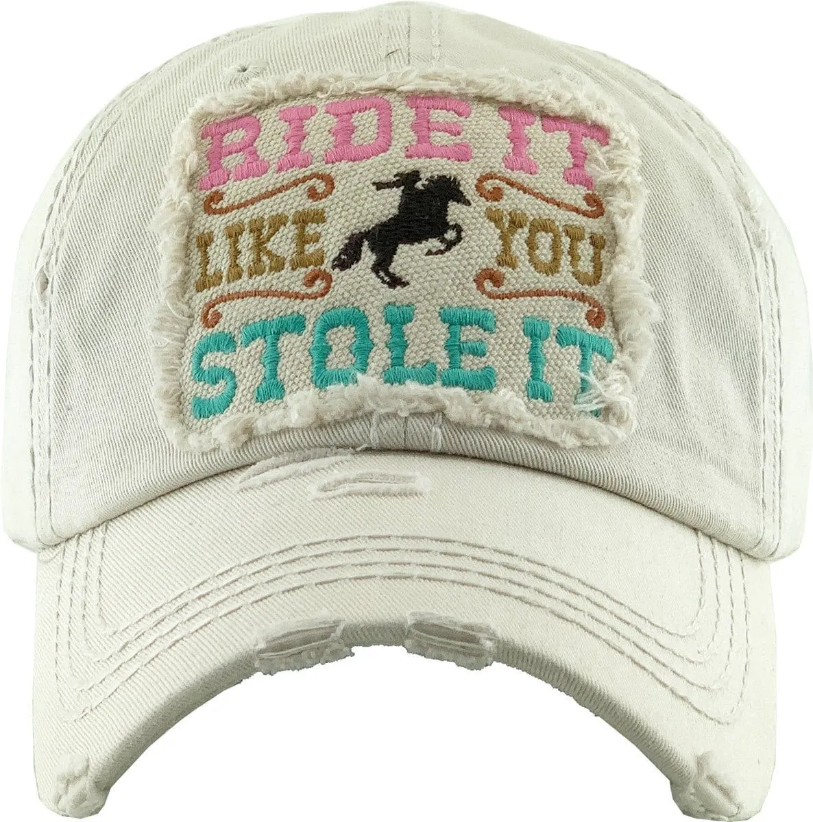 KBV1337 "Ride It Like You Stole It" Vintage Washed Baseball Cap
