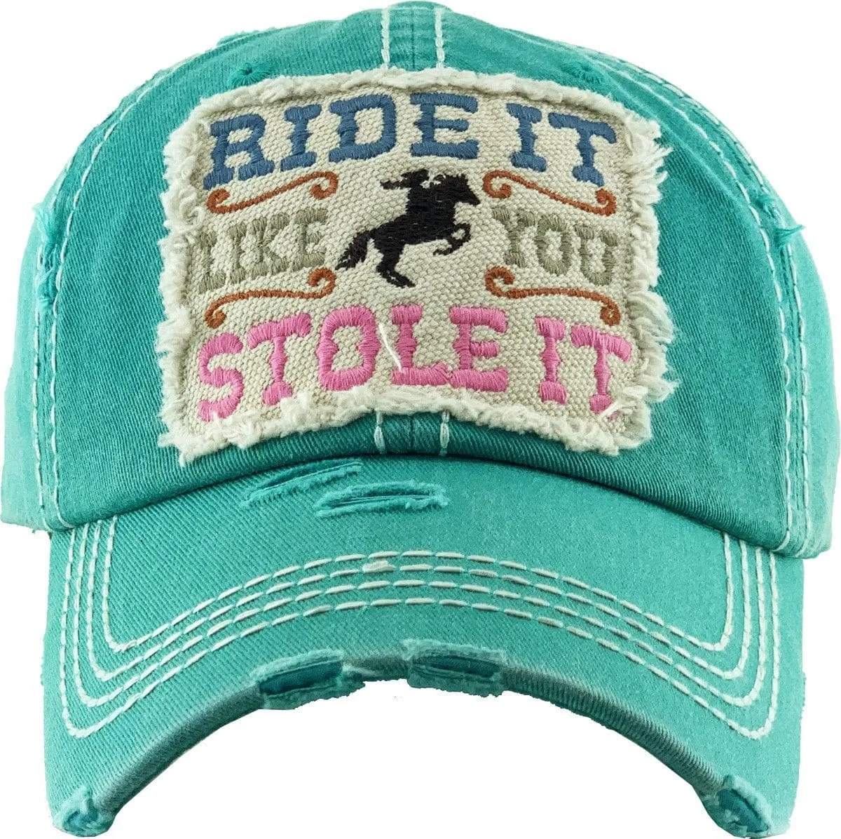 KBV1337 "Ride It Like You Stole It" Vintage Washed Baseball Cap