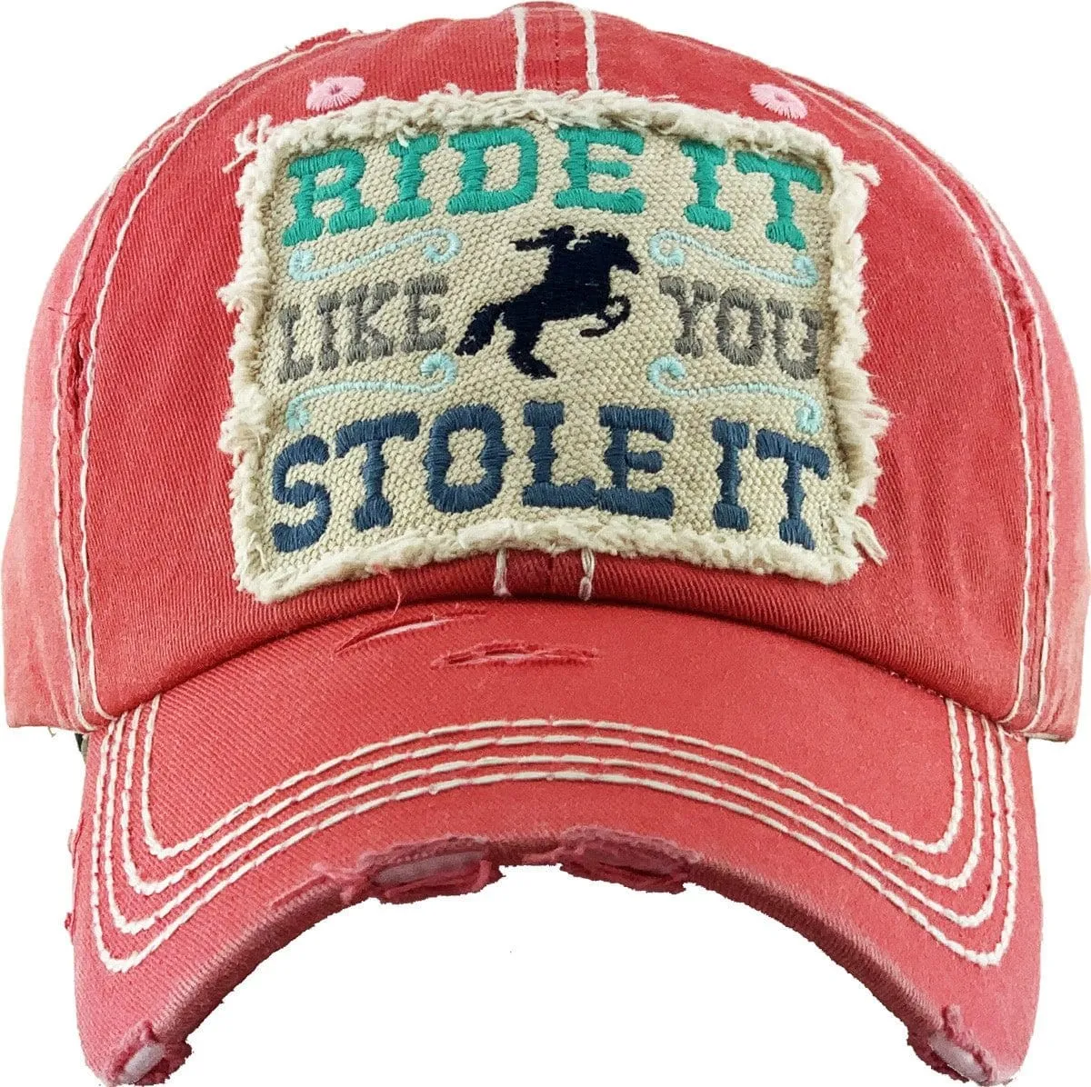 KBV1337 "Ride It Like You Stole It" Vintage Washed Baseball Cap