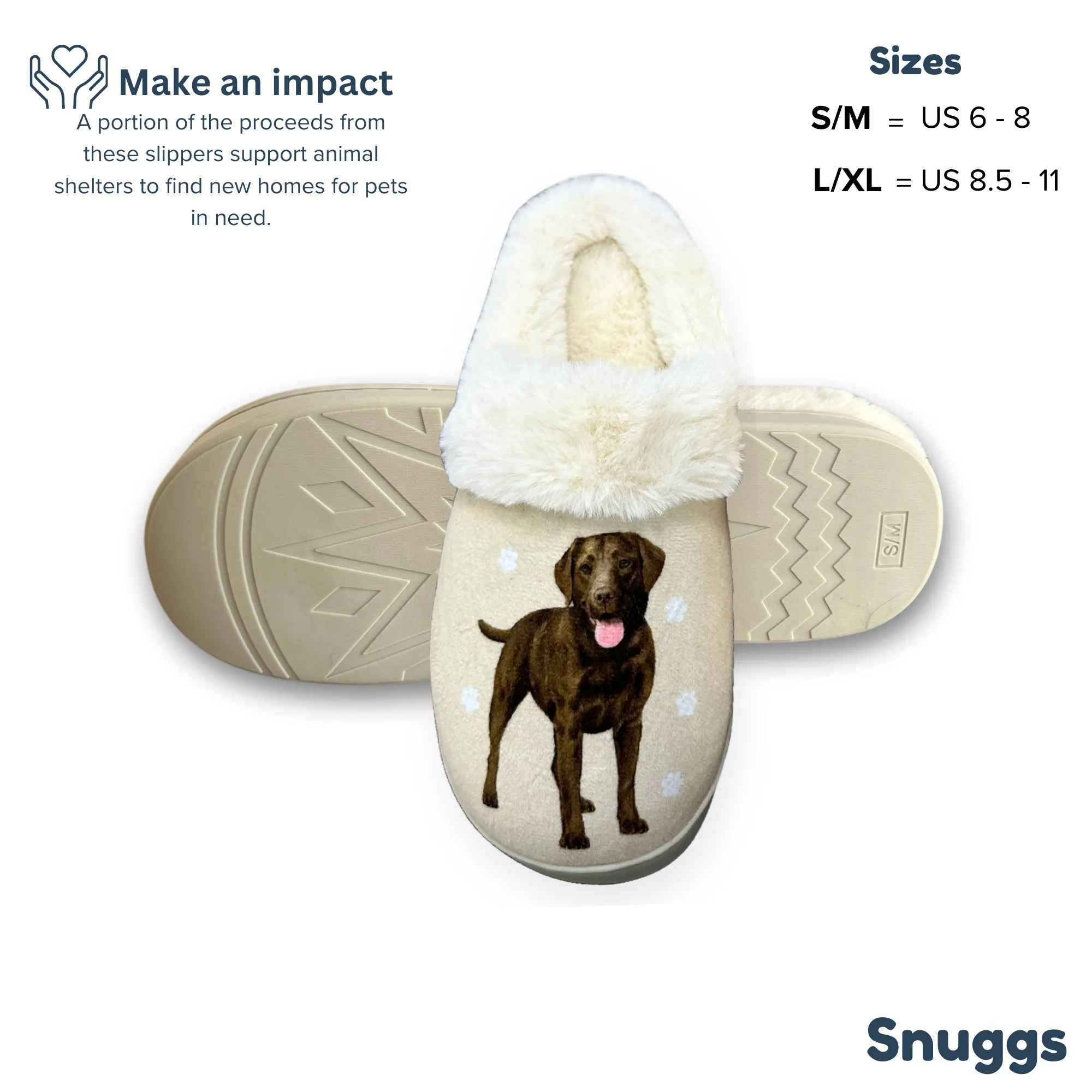Labrador Chocolate Snuggs Slippers