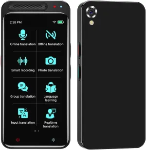 Language Translator Device, Support 138 Languages, Two Way Real-Time Voice Translation, Portable Online Offline Translation for Business Learning Travel, 4.1 HD Inch Touch Screen (Black)