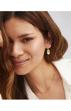 Lee Drop Earrings Gold Dichroic Glass