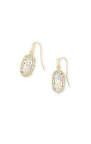 Lee Drop Earrings Gold Dichroic Glass