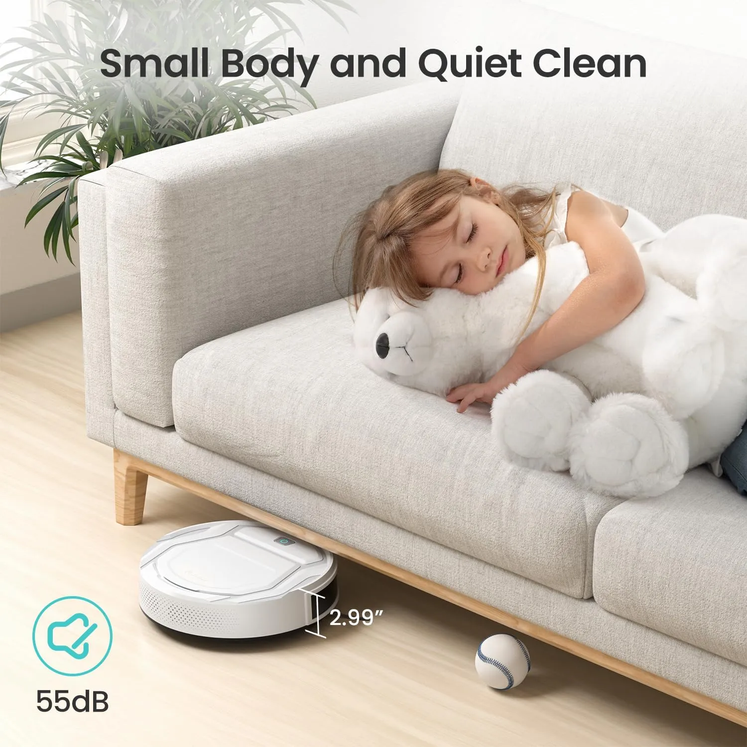 Lefant M210 Pro Robot Vacuum with Remote Control, 2200Pa Strong Suction, 120 Mins Runtime, Automatic Self-Charging Robotic Vacuum Cleaner, Slim, Quiet, WiFi/App/Alexa, Ideal for Pet