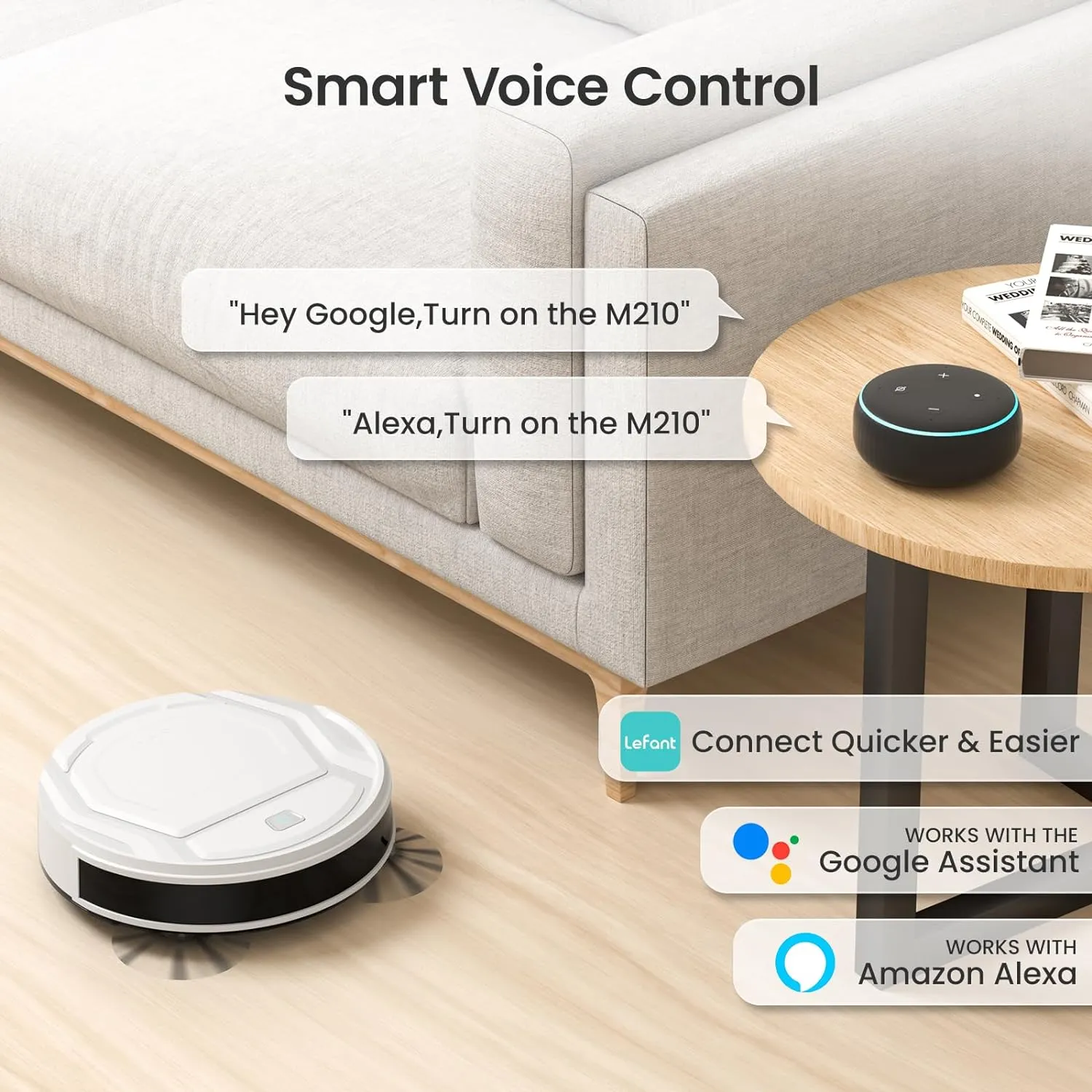 Lefant M210 Pro Robot Vacuum with Remote Control, 2200Pa Strong Suction, 120 Mins Runtime, Automatic Self-Charging Robotic Vacuum Cleaner, Slim, Quiet, WiFi/App/Alexa, Ideal for Pet