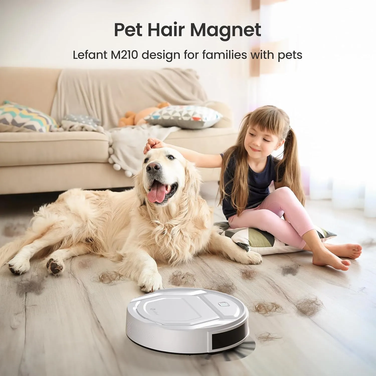 Lefant M210 Pro Robot Vacuum with Remote Control, 2200Pa Strong Suction, 120 Mins Runtime, Automatic Self-Charging Robotic Vacuum Cleaner, Slim, Quiet, WiFi/App/Alexa, Ideal for Pet