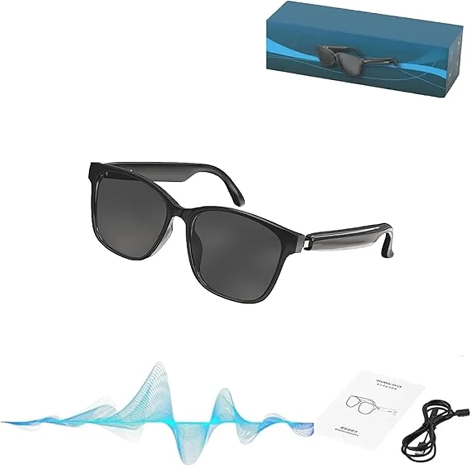Lenskey Ai Translation Glasses, Real-time Conference simultaneous Interpretation in144 Languages, Smart Translation Wireless Bluetooth Glasses, with Music Play &Hands-Free Calling (Black)