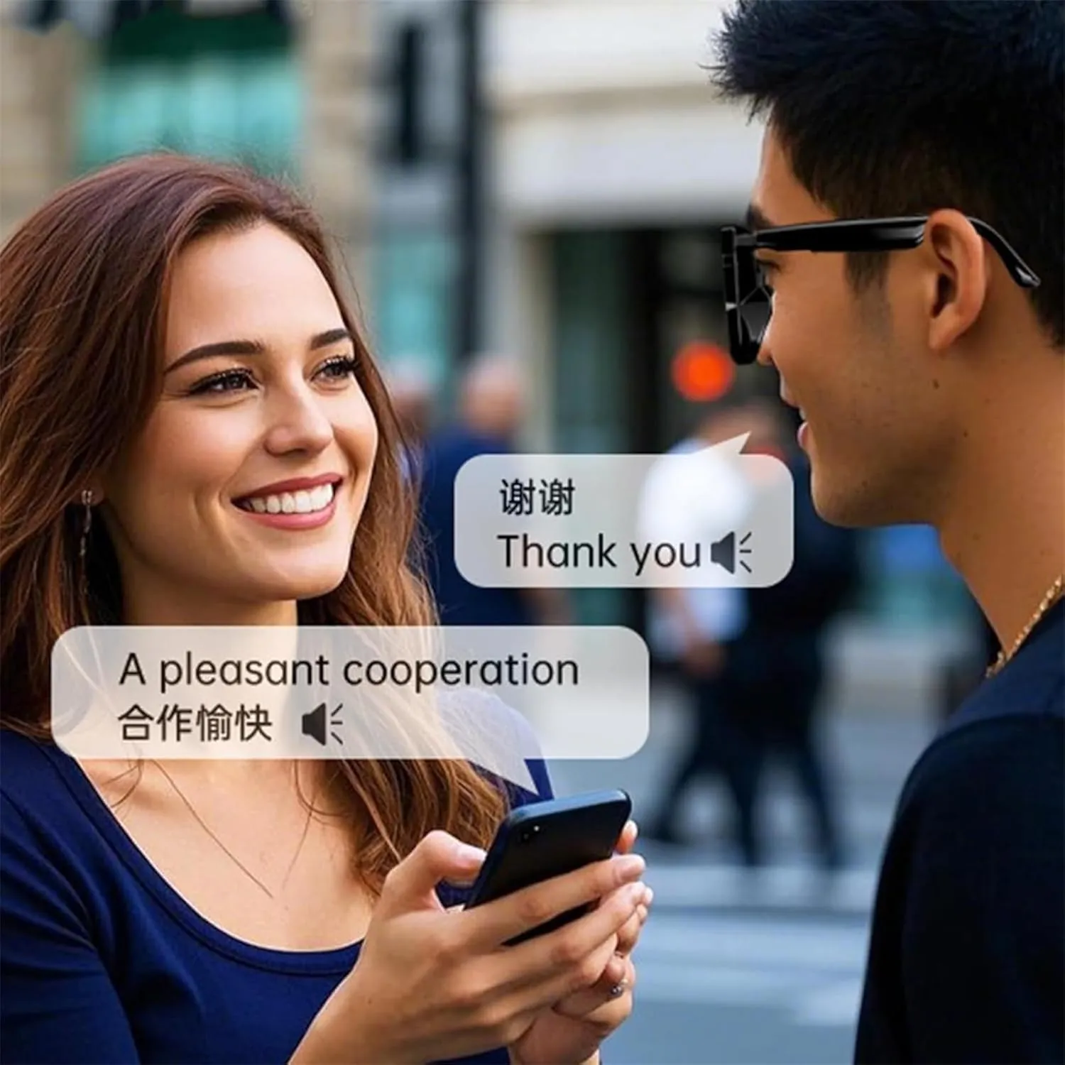 Lenskey Ai Translation Glasses, Real-time Conference simultaneous Interpretation in144 Languages, Smart Translation Wireless Bluetooth Glasses, with Music Play &Hands-Free Calling (Black)