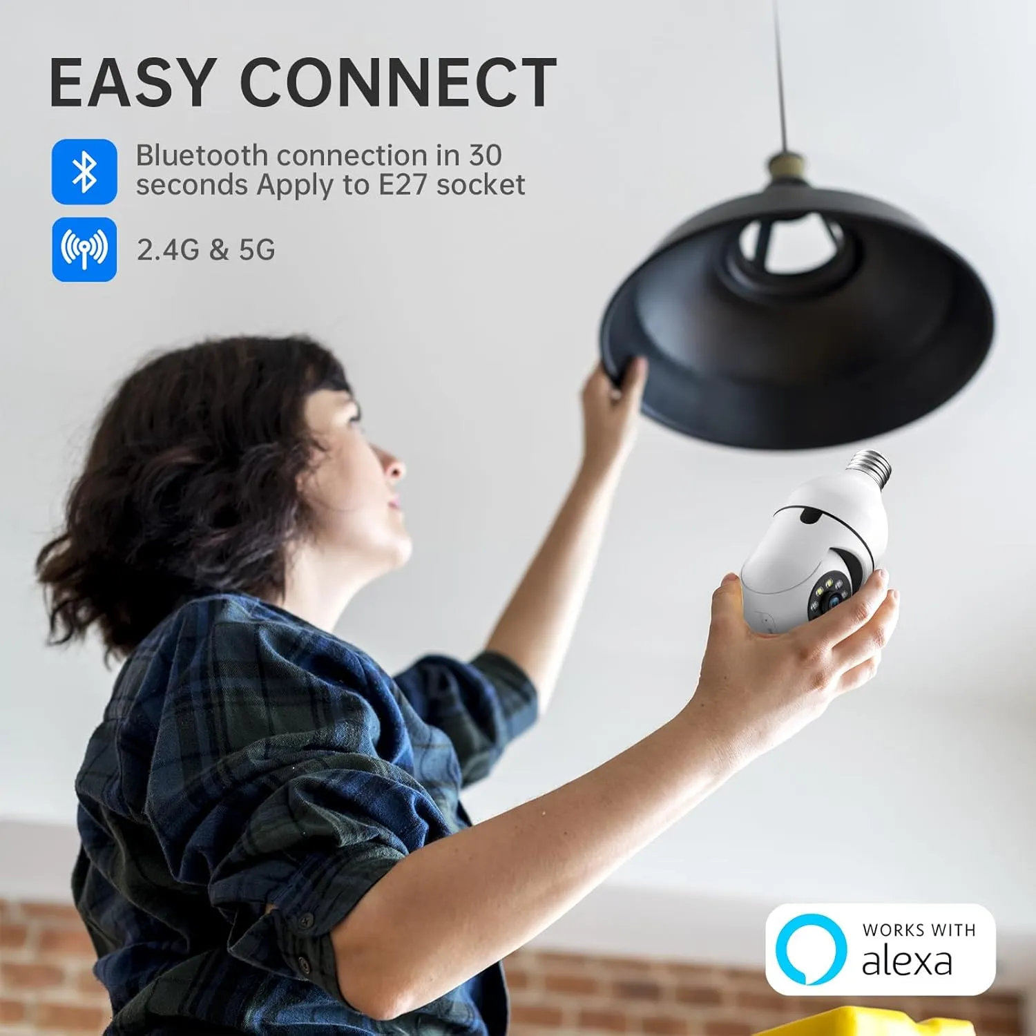 Light Bulb Security Camera 2 Packs, 5G&2.4GHz 2K Security Cameras Wireless Outdoor 360 PTZ Cameras for Home Security with Color Night Vision, 2 Way Talk, AI Human Detection, Screw in Light Socket