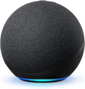 Like-New Amazon Echo (newest model), Alexa speaker with premium sound, Ideal for large bedrooms, living rooms and kitchens, Charcoal