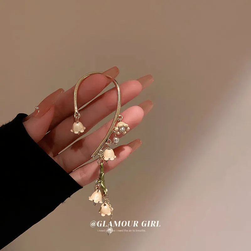 Lily Of The Valley Dangle Ear Wrap Earrings