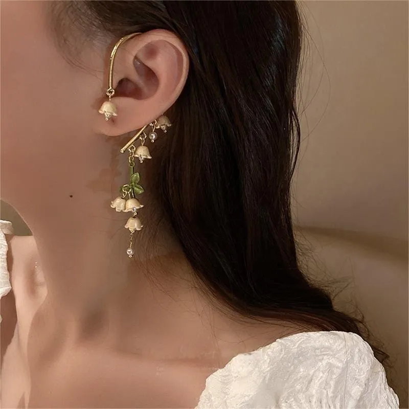 Lily Of The Valley Dangle Ear Wrap Earrings