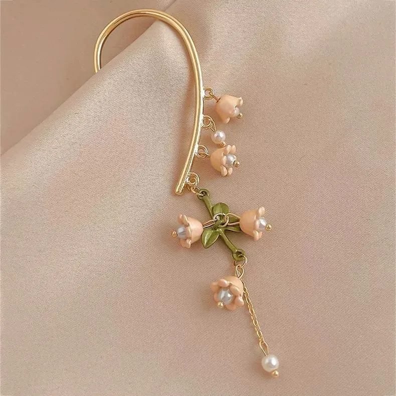 Lily Of The Valley Dangle Ear Wrap Earrings