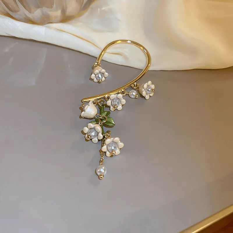 Lily Of The Valley Dangle Ear Wrap Earrings
