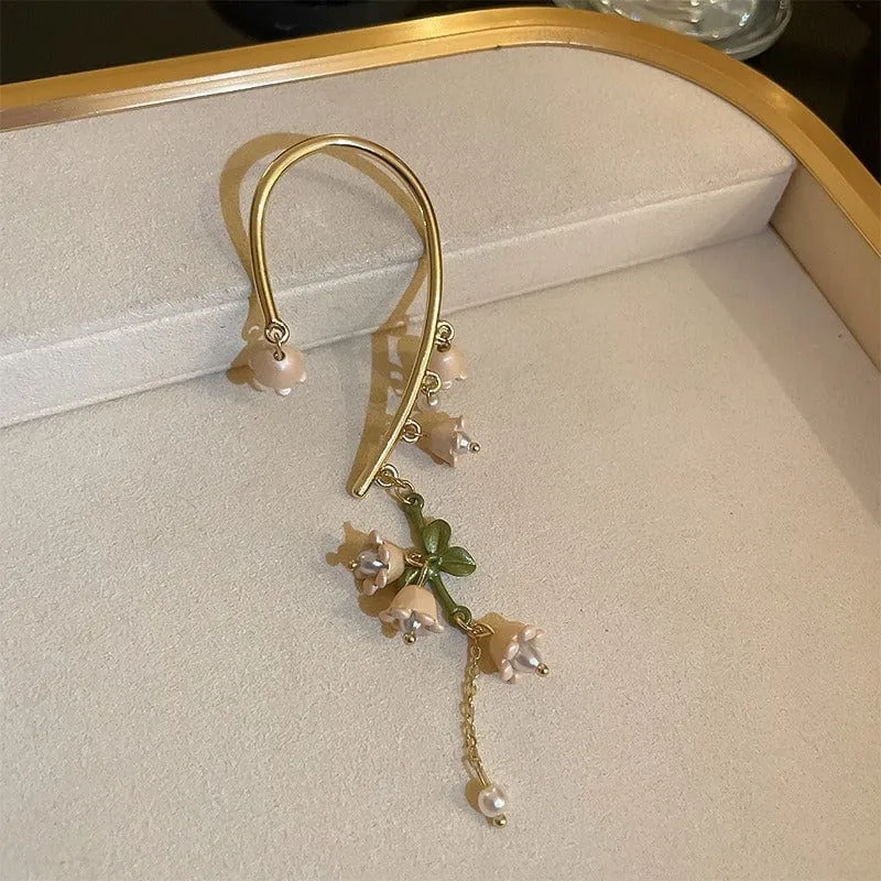 Lily Of The Valley Dangle Ear Wrap Earrings