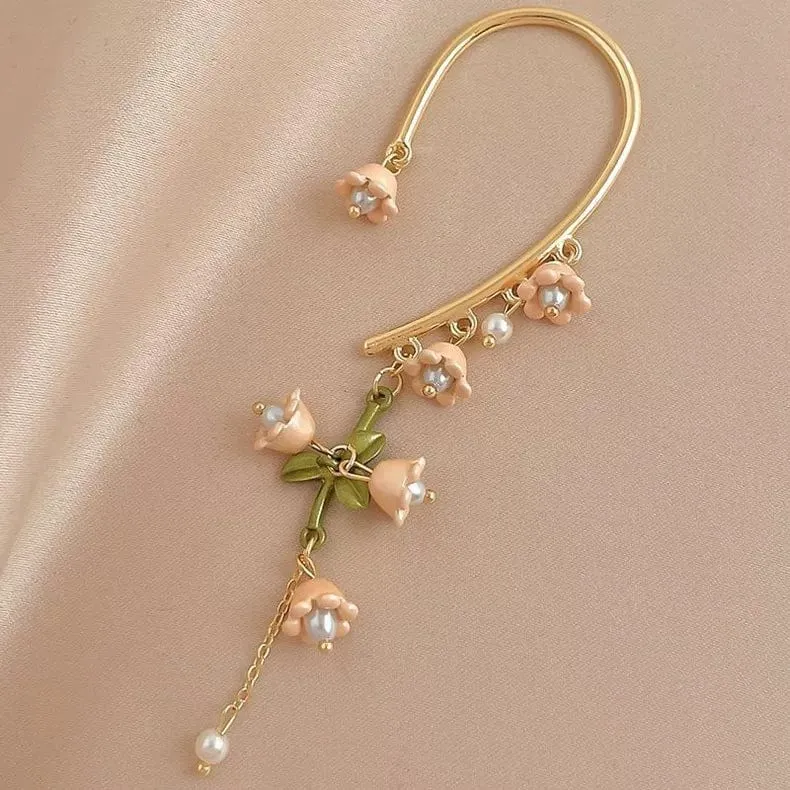 Lily Of The Valley Dangle Ear Wrap Earrings
