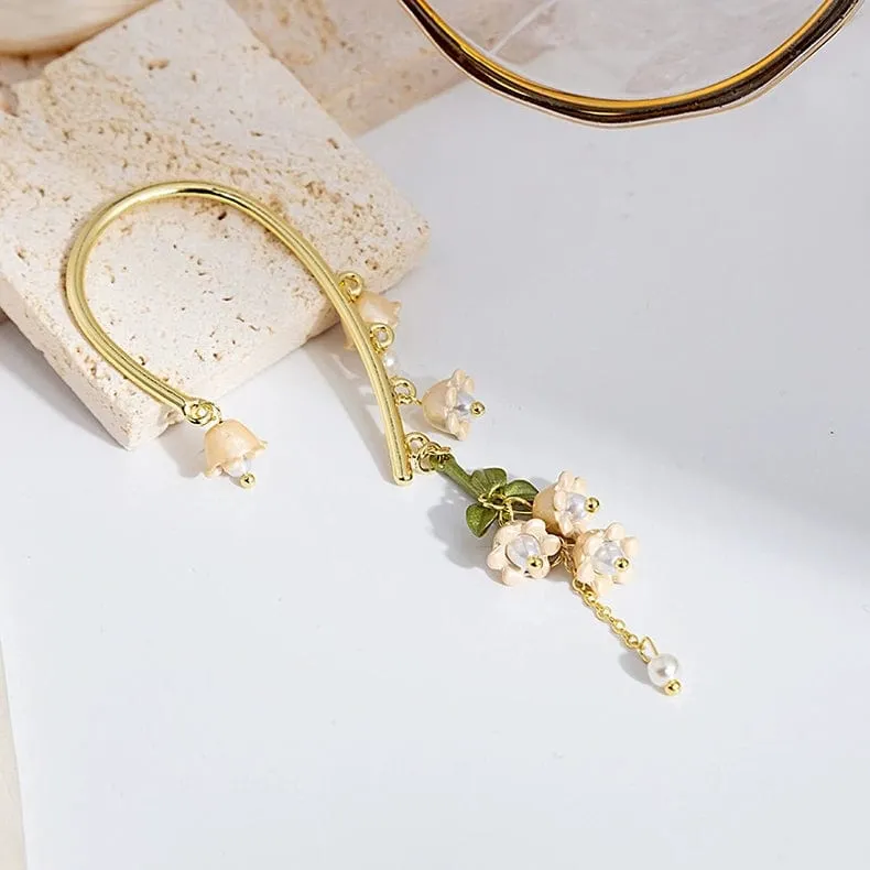 Lily Of The Valley Dangle Ear Wrap Earrings