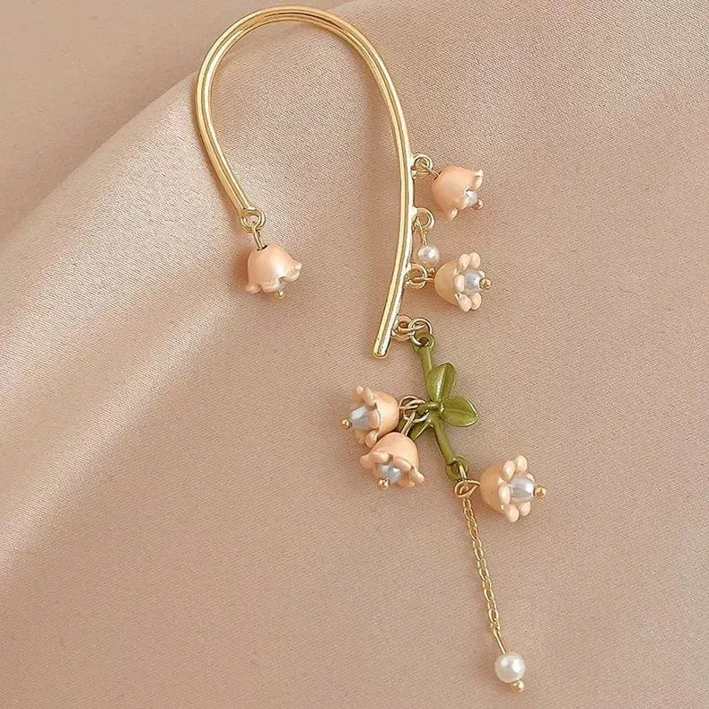 Lily Of The Valley Dangle Ear Wrap Earrings