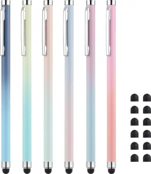 LINFANC Stylus Pens for Touch Screens,Linfanc 6 Pack Stylus Pens for iPad High Sensitivity and Precision Capacitive Stylus Pens for iPhone All Touch Screens Devices,Extra 12 Replacement Tips (LF1026)