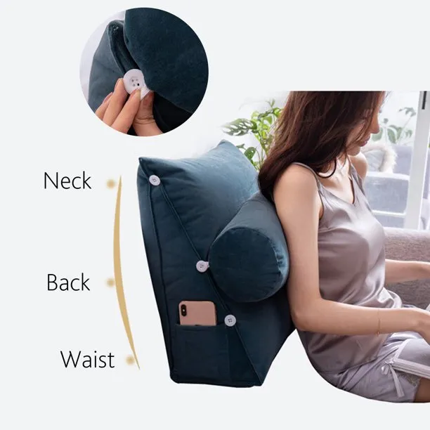 Luxury Adjustable Back Wedge Bed Pillow for Back Pain Relief and Comfort
