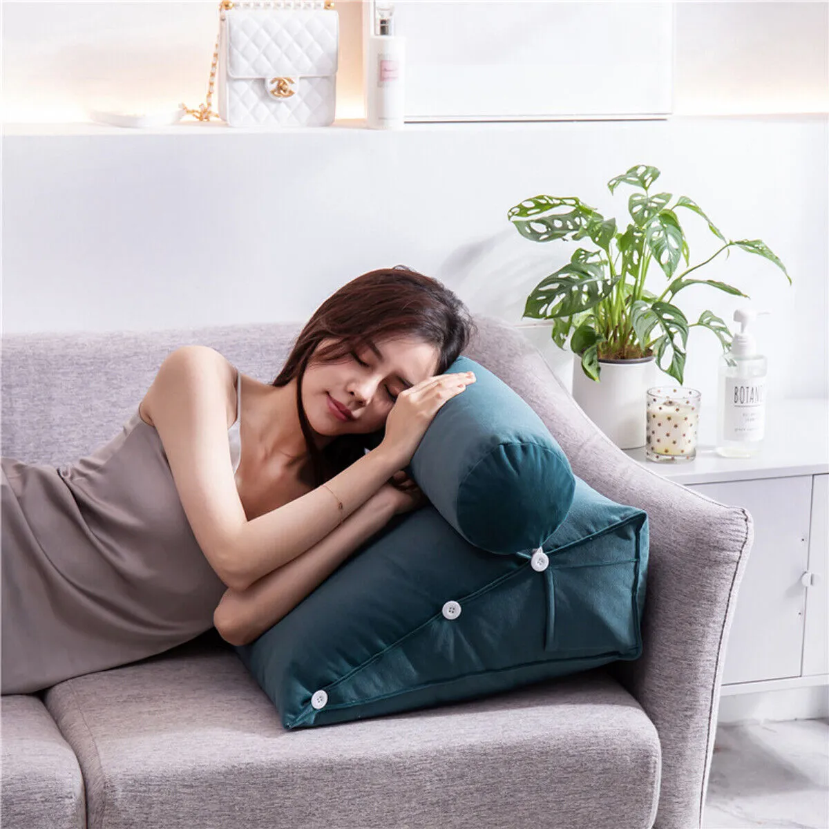 Luxury Adjustable Back Wedge Bed Pillow for Back Pain Relief and Comfort