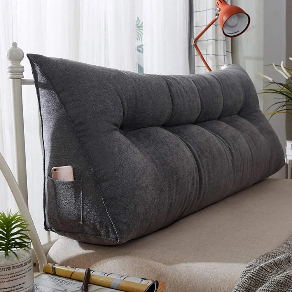 Luxury Triangular Wedge Pillow Bolster Bed Headboard for Relaxation