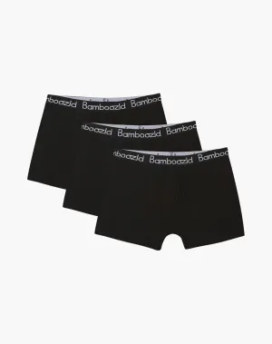 MENS COMFY BAMBOO 3PK TRUNKS - BLACK