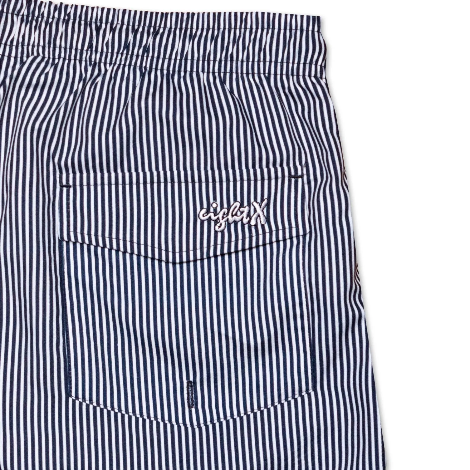 Men's Striped Slim Fit Swim Trunks - Navy