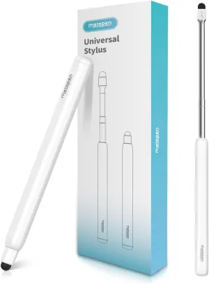 Metapen X1 Universal Stylus Pen for Touch Screens, 2-1 Retractable Pointer & Stylus with Special Flocking Tip, High Precision & Soft, Stylus Pen for iPad/iPhone/Android/Tablets/Samsung/HP/Kindle