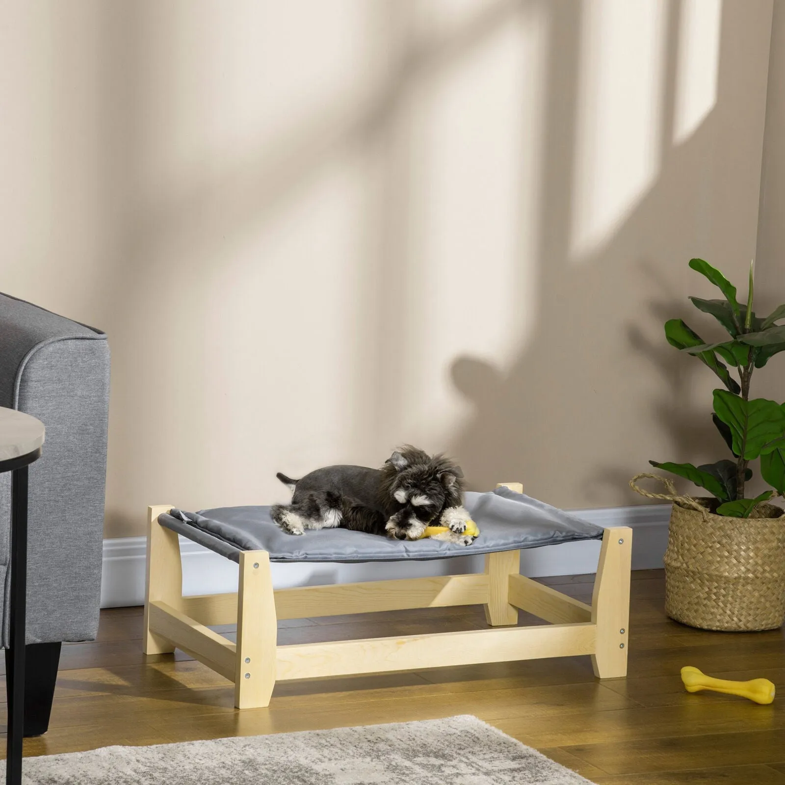 Modern Indoor Wooden Pet Dog / Cat Platform Elevated Cot Bed
