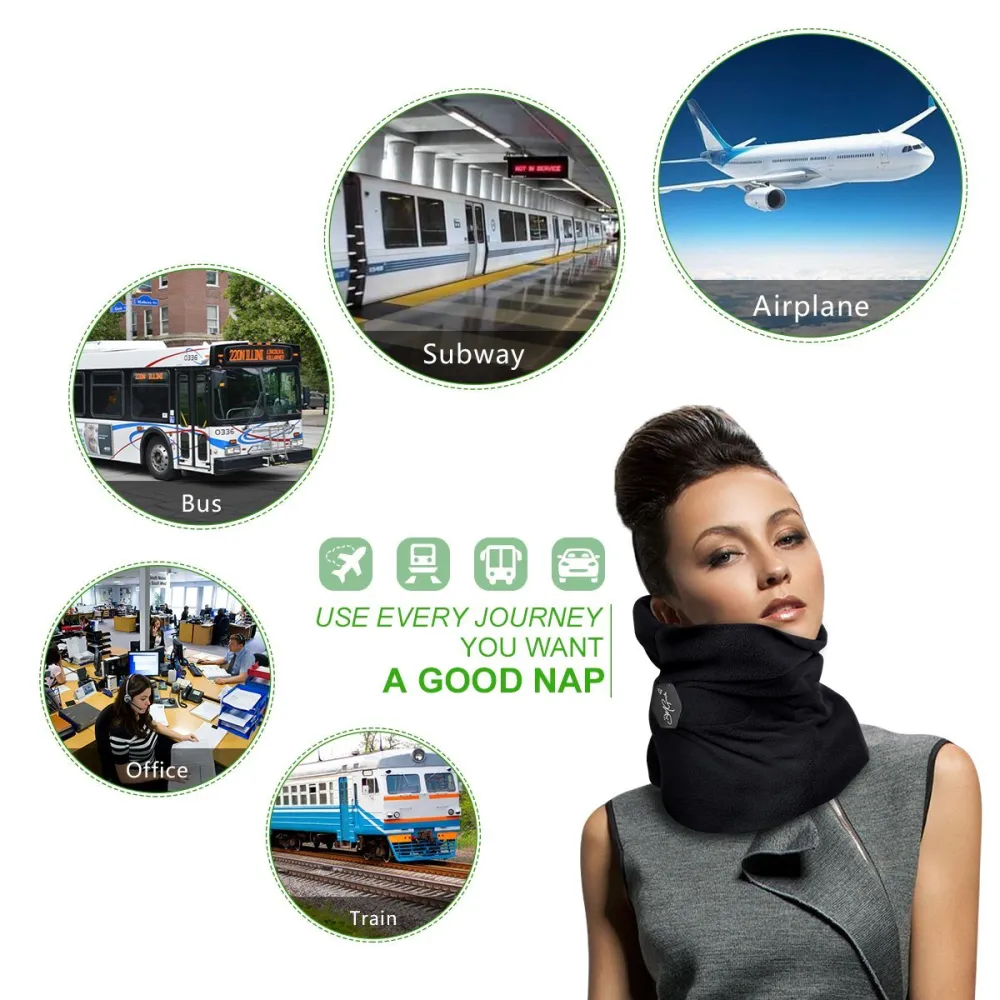 Modern Travel Pillow - Black