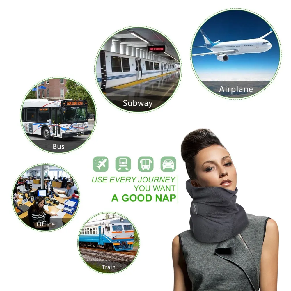 Modern Travel Pillow - Grey