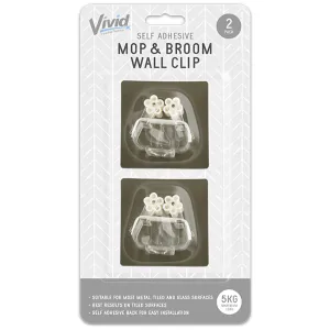 Mop & Broom Wall Clip, 2 Pack