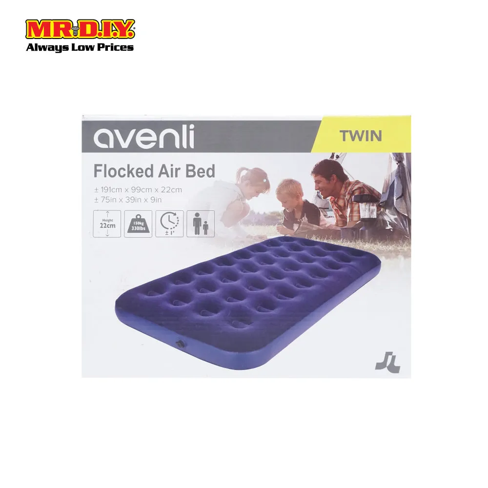 (MR.DIY) AVENLI Twin Flocked Inflatable Indoor Outdoor Air Bed (191cm x 99cm x 22cm)