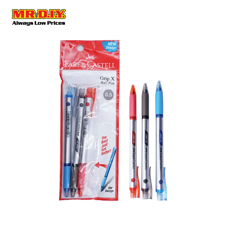 (MR.DIY) Faber Caster Triple Colour Grip X5 Ball Pen 0.5mm (3pcs)