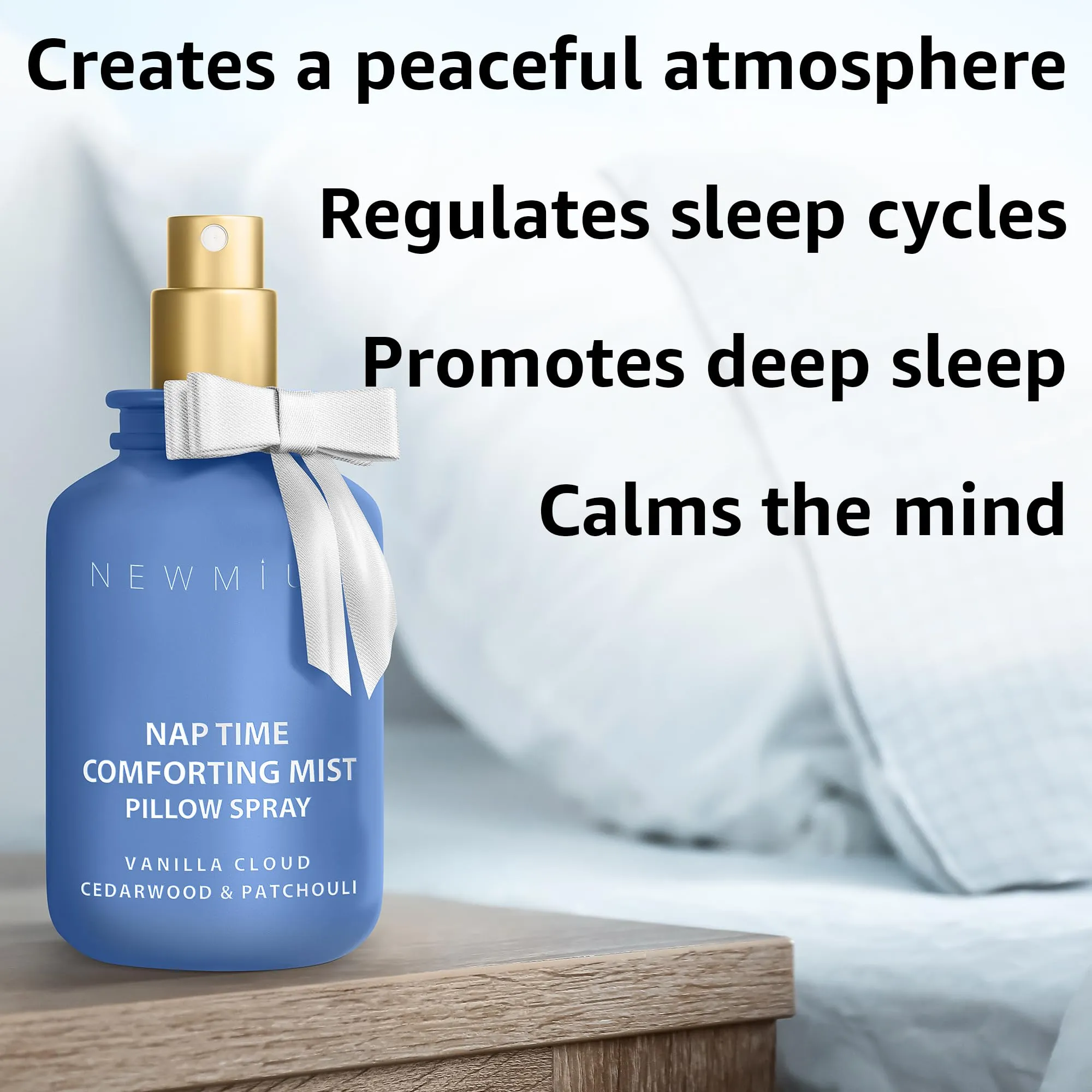 Nap Time Pillow Spray - Vanilla Cedarwood Essential Oils Natural - Fast Acting Aromatherapy Mist for Restful Sleep Relaxation Calming Stress Relief - Bedtime & Shower Spray Luxury Self care Gift