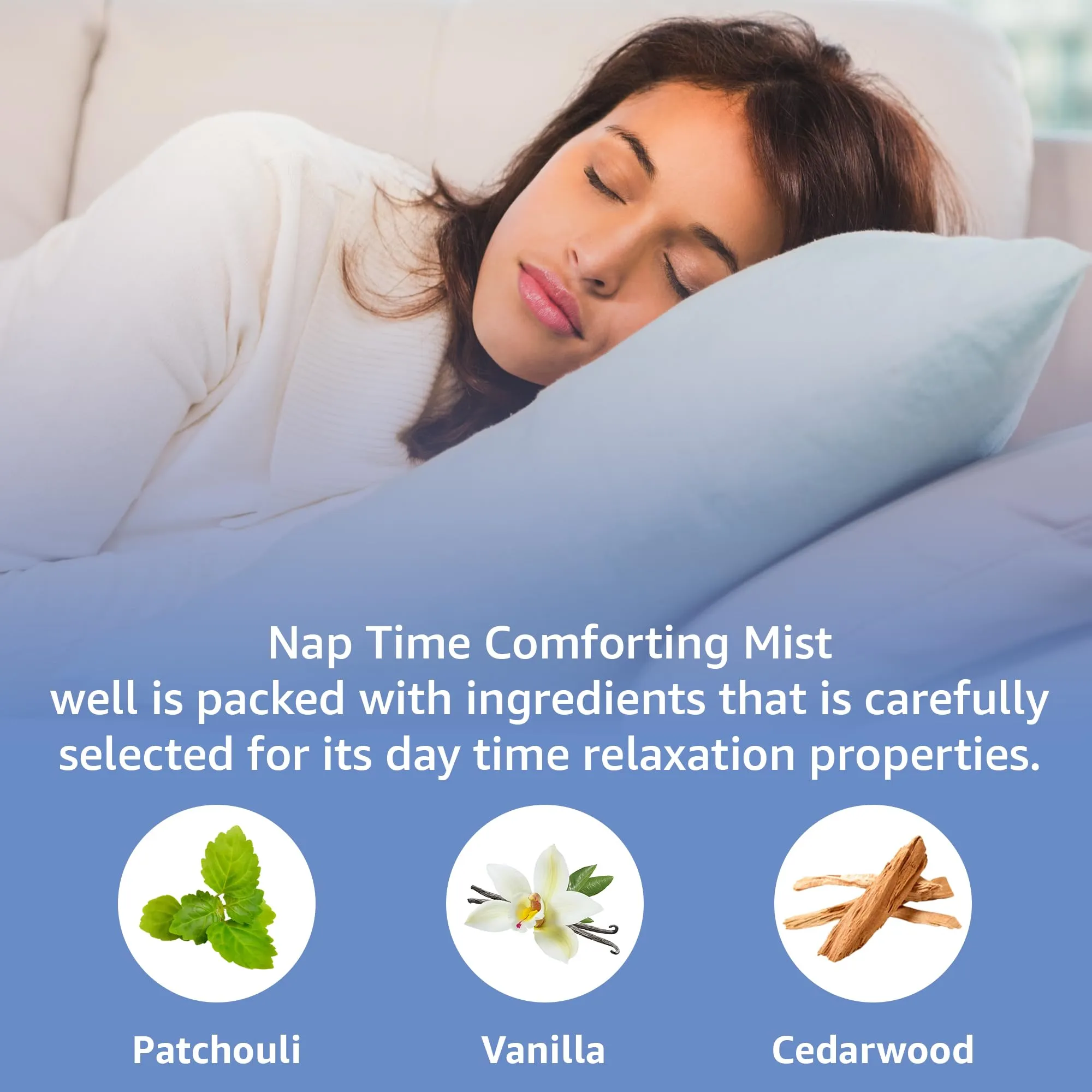 Nap Time Pillow Spray - Vanilla Cedarwood Essential Oils Natural - Fast Acting Aromatherapy Mist for Restful Sleep Relaxation Calming Stress Relief - Bedtime & Shower Spray Luxury Self care Gift