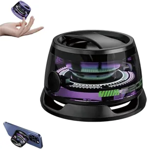NeslemyPortable Waterproof G200 Magnetic Bluetooth Speaker with Multi-RGB Color Light and Phone Holder for Metal Surface, 7H Playtime,Perfect Mini Speaker (Black)
