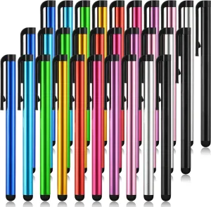 Outus 30 Pieces Stylus Pens Capacitive Slim Stylus Pens for Universal Touch Screens Devices, Compatible with iPhone, iPad, Tablet (10 Colors)
