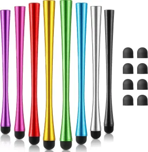 Outus 8 Pieces Waist Stylus Pens with Rubber Tips Stylus Pens for Screen Compatible with iPhone, iPad, Tablet (8 Colors)