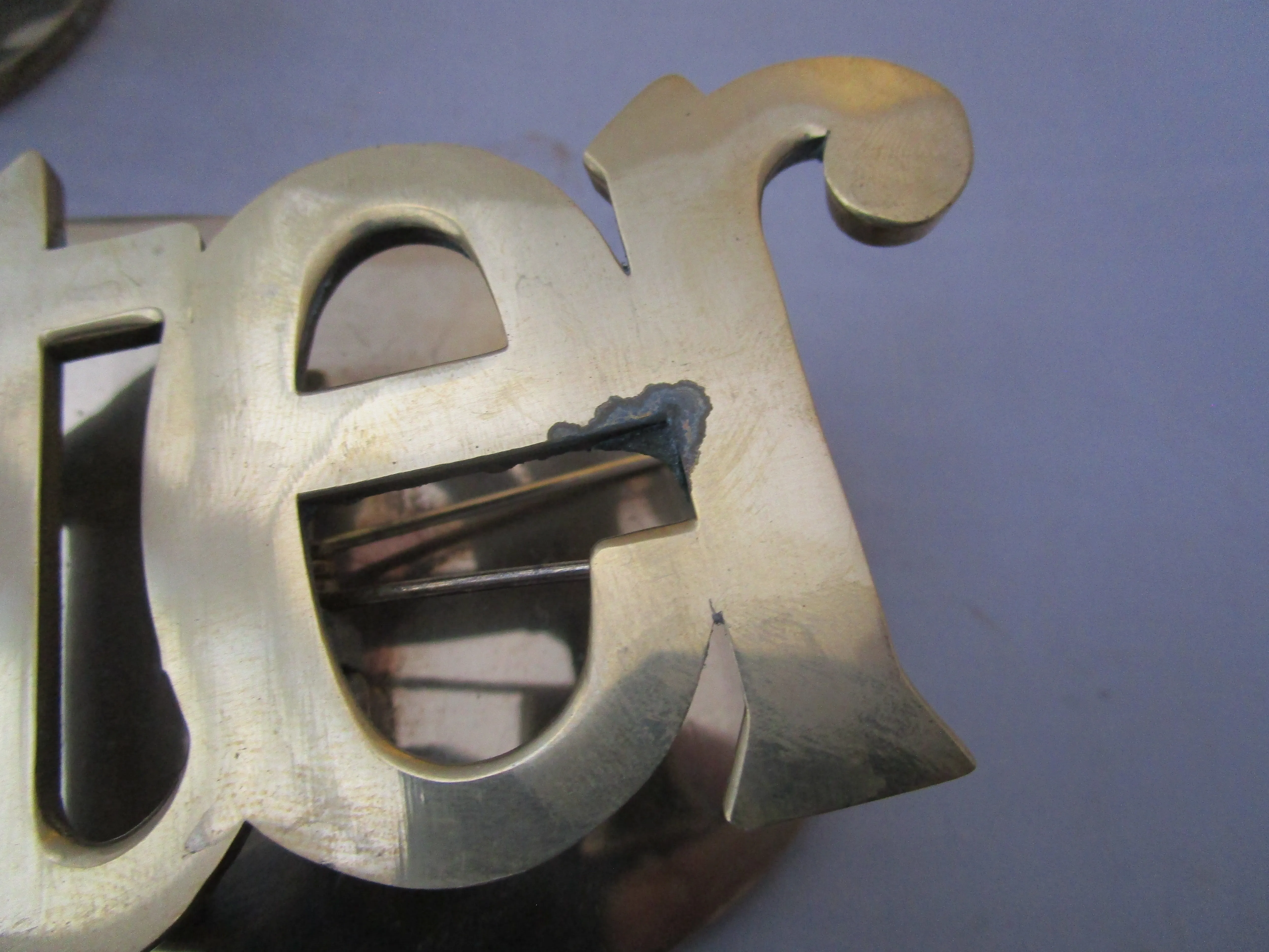 Pair Of Cast Brass Office Desk Clips Vintage c1970