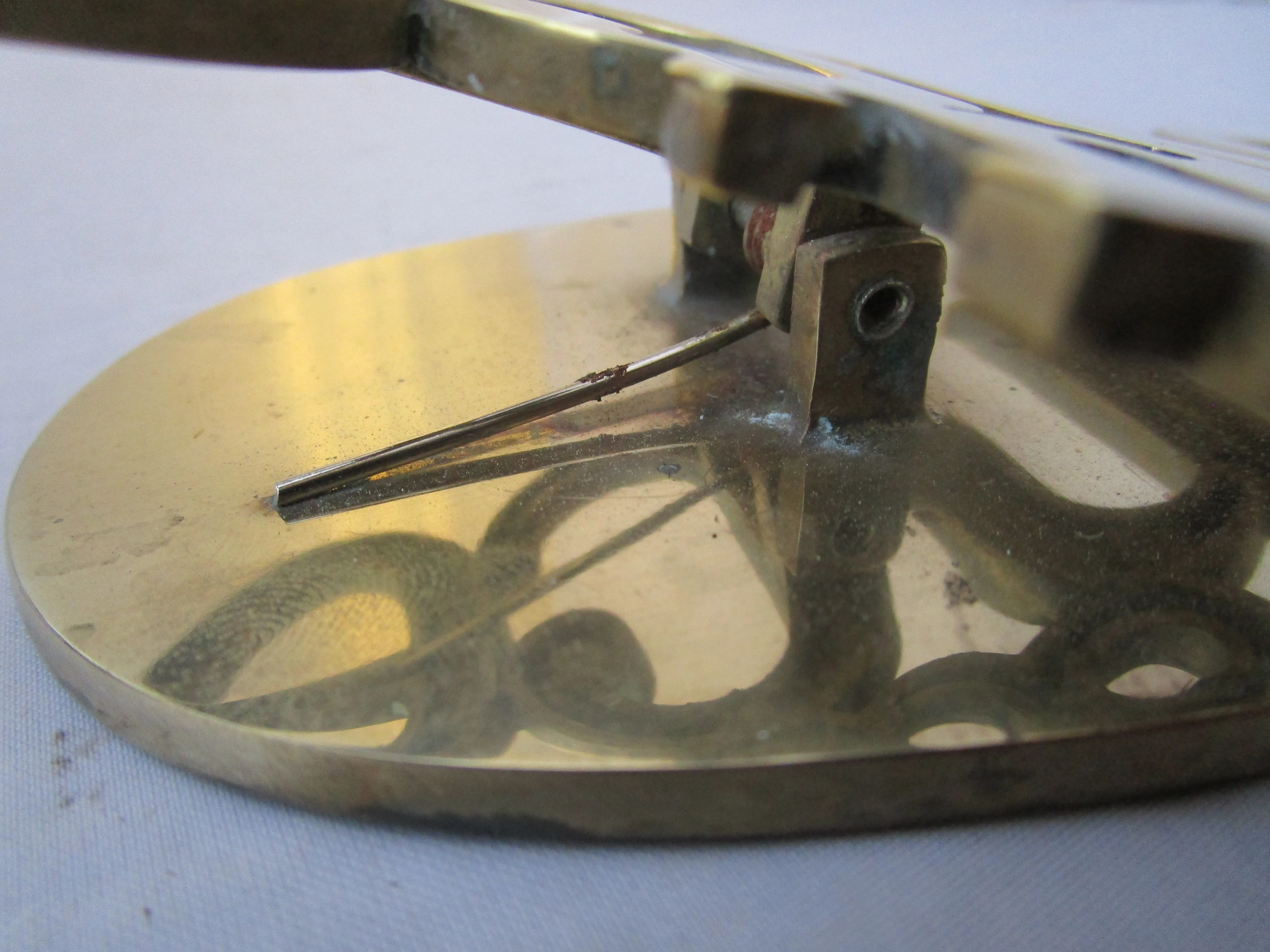 Pair Of Cast Brass Office Desk Clips Vintage c1970
