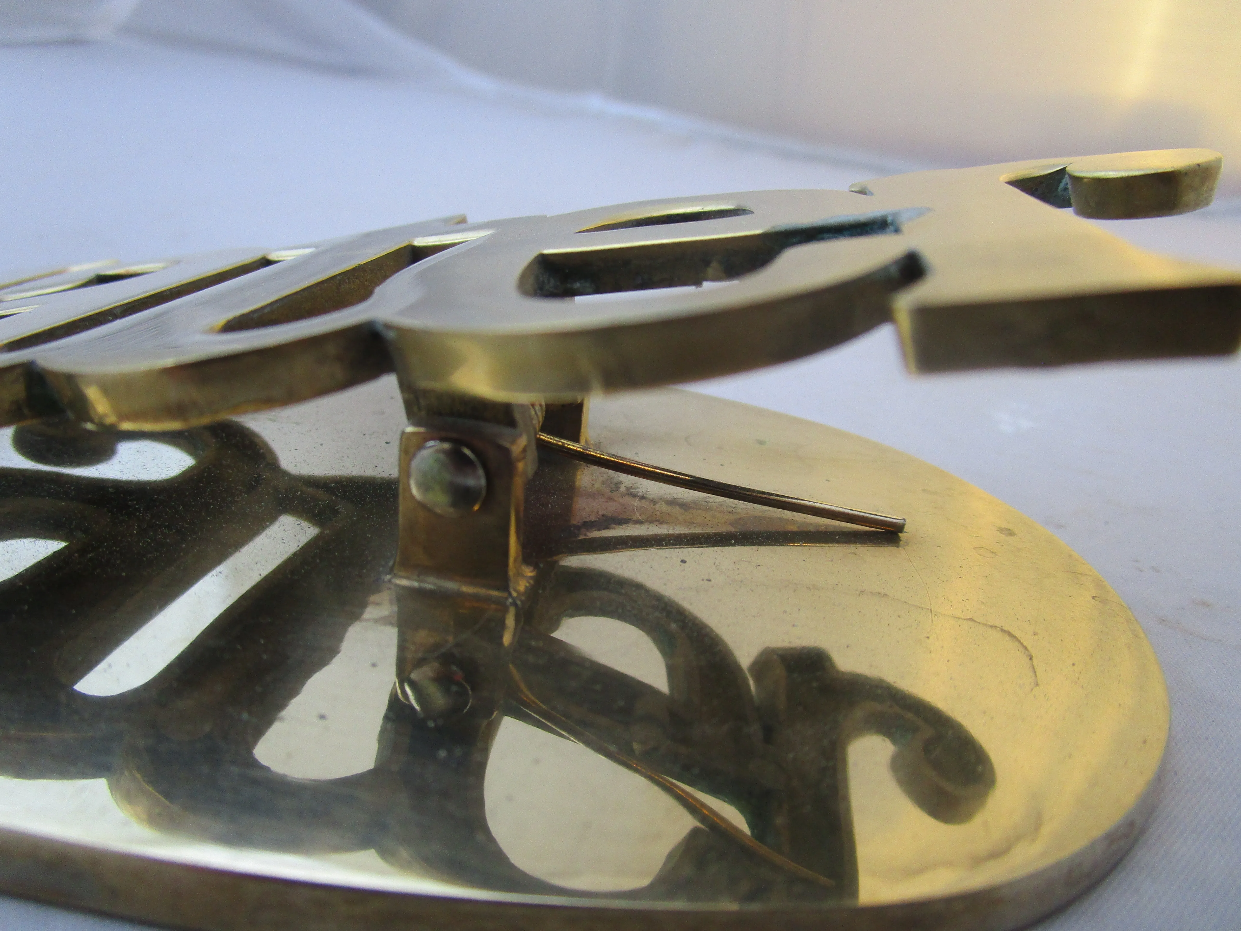 Pair Of Cast Brass Office Desk Clips Vintage c1970