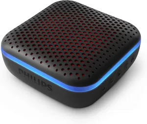 Philips Bluetooth Speakers Portable Wireless, Outdoor Mini Speaker for Traveling Pool Beach Shower, IPX7 Waterproof Speakers Bluetooth Wireless, 10 Hours Play Time