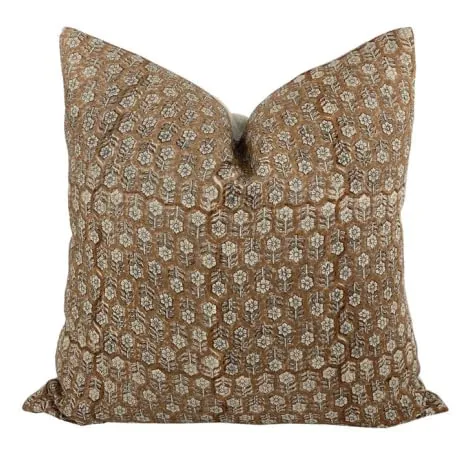 Pillow Cover 100% Linen 20 x 20 inches Double Sided Block Print with Zipper for Easy Removal Home Decor Shabby Chic Farmhouse Neutral Decorative Sofa Couch Accent (Plaid White Grey)