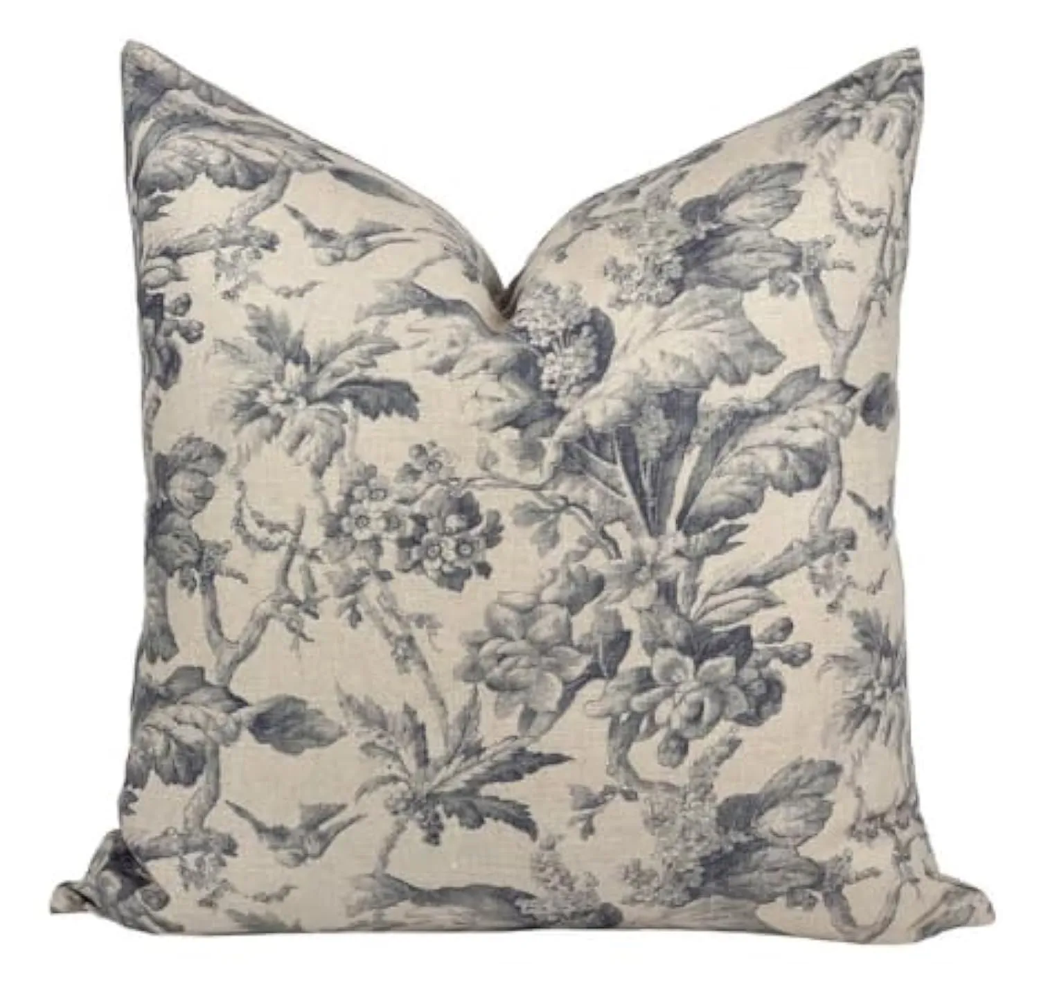 Pillow Cover 100% Linen 20 x 20 inches Double Sided Block Print with Zipper for Easy Removal Home Decor Shabby Chic Farmhouse Neutral Decorative Sofa Couch Accent (Plaid White Grey)