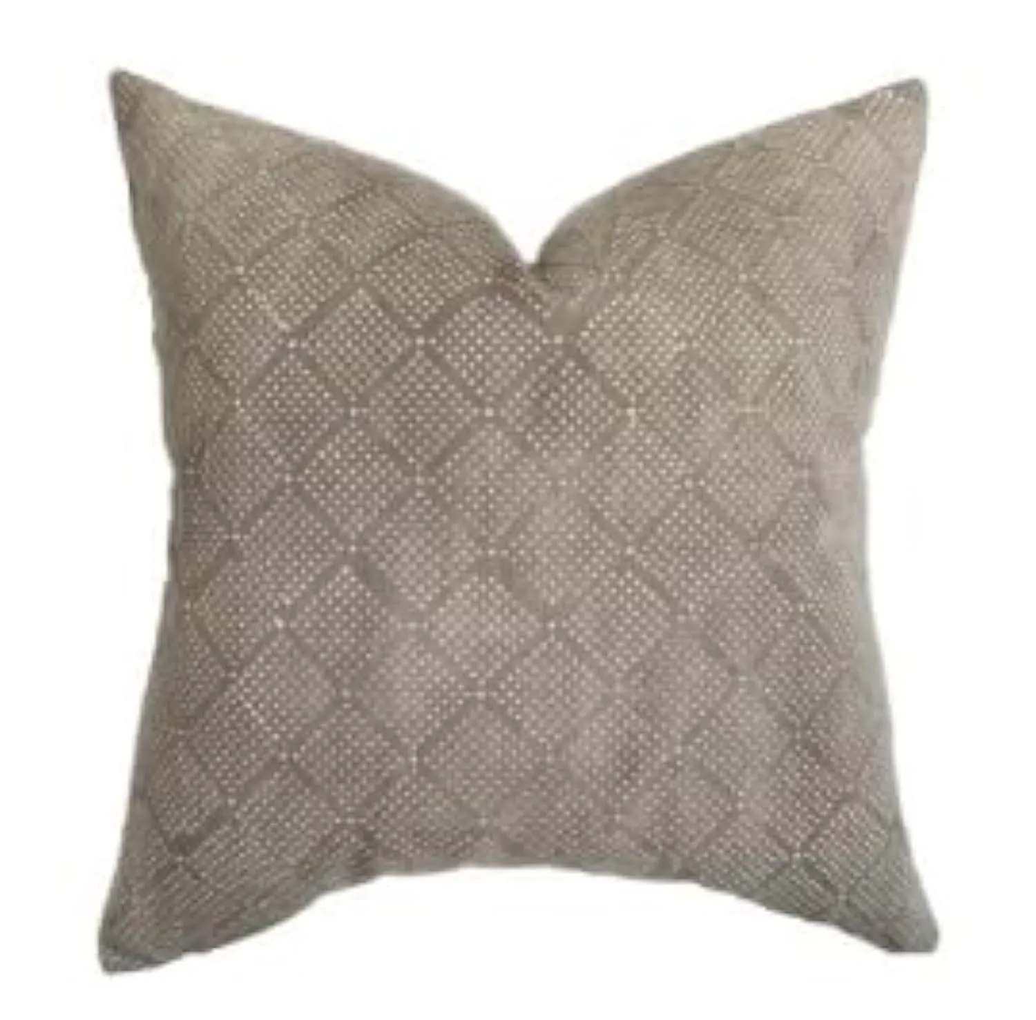 Pillow Cover 100% Linen 20 x 20 inches Double Sided Block Print with Zipper for Easy Removal Home Decor Shabby Chic Farmhouse Neutral Decorative Sofa Couch Accent (Plaid White Grey)
