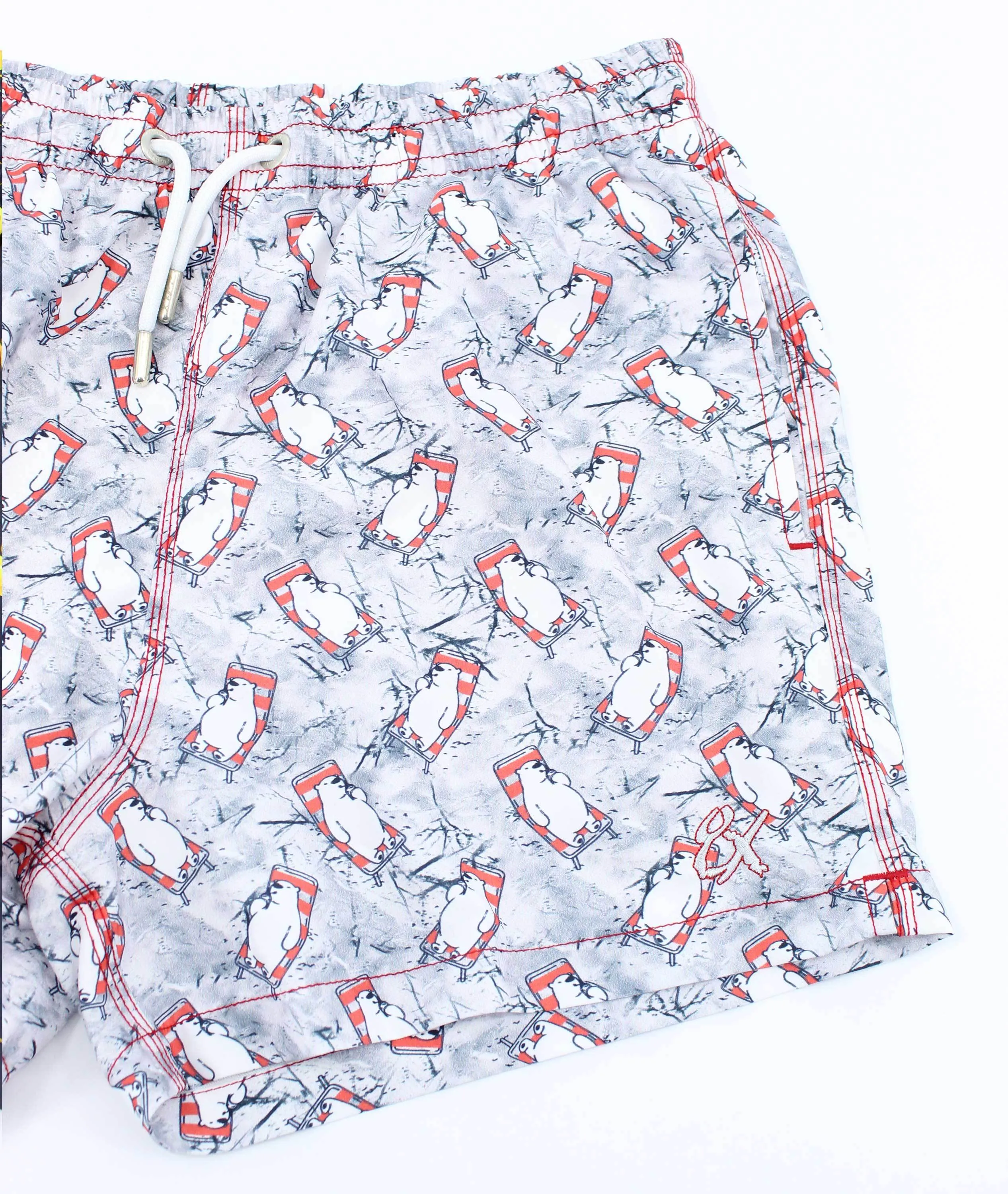 Polar Bear Plunge Print Swim Trunks