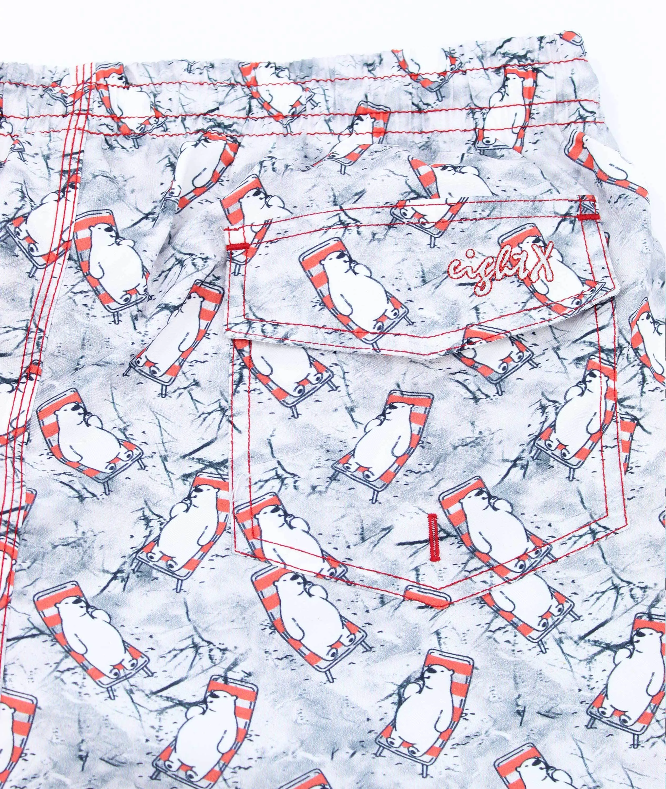 Polar Bear Plunge Print Swim Trunks