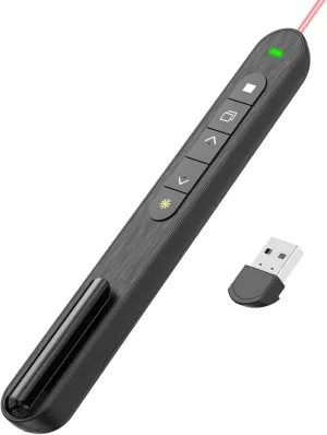 Presentation Clicker Wireless Presenter Laser Pointer for Presentations Remote RF 2.4GHz Classroom Must Haves Powerpoint Clicker for Mac Windows Linux Computer Laptop Google Slide PPT